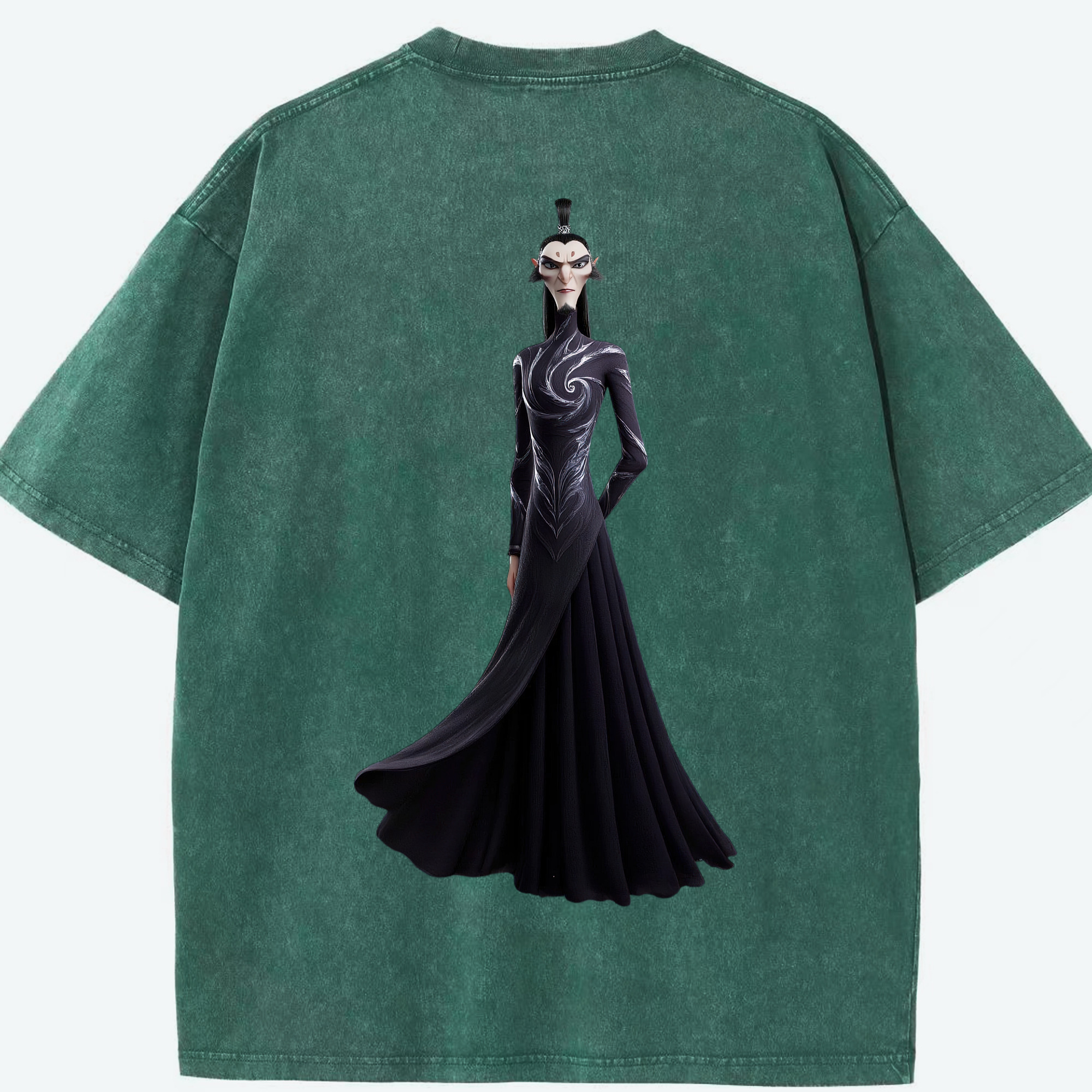 （画像用） Ne Zha 2 ナタ 魔童の大暴れ 綿100% ヴィンテージ風 半袖Tシャツ（背面プリント）
